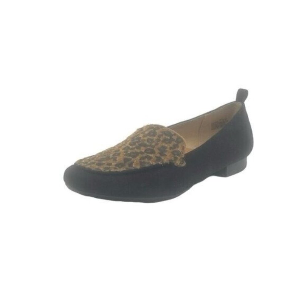 BareTraps Black and Leopard Print Loafers